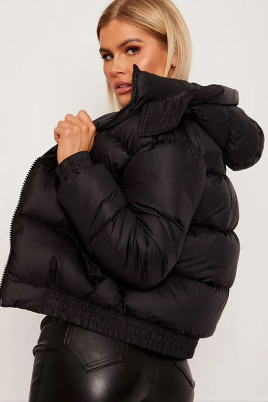 Hooded Padded Black Puffer Jacket