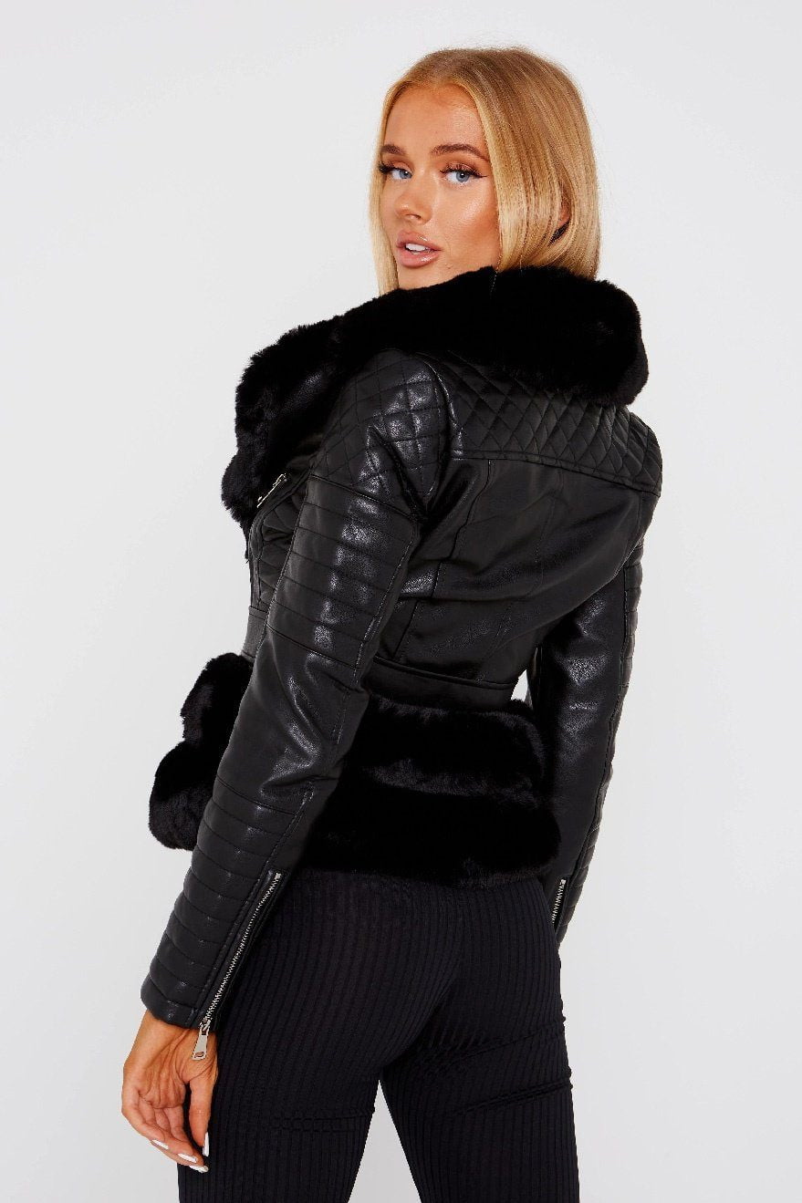 Short Fur Biker Jacket