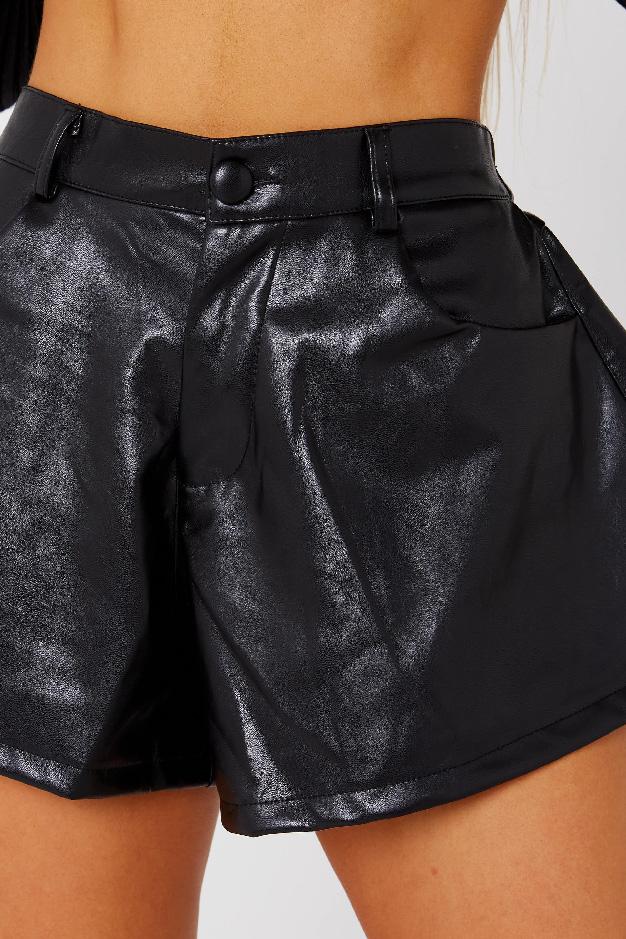 Faux Leather Hot Pants