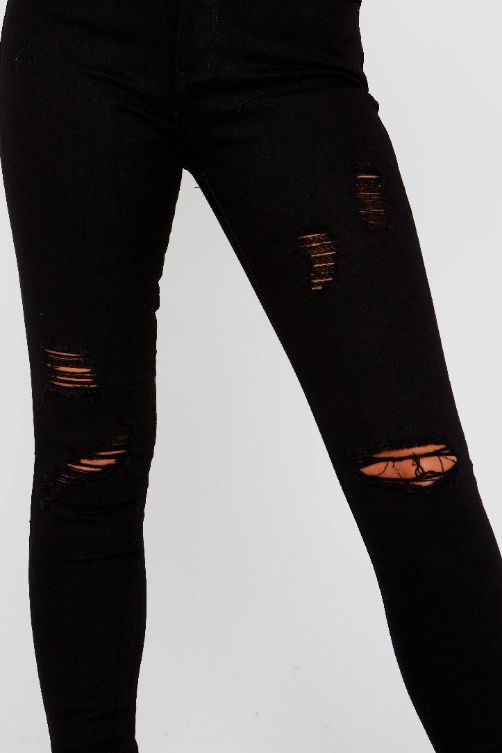 Black Knee Rip Skinny Jeans