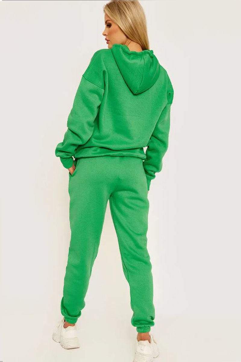 Green Oversized Hoodie & Jogger Fleeced suit