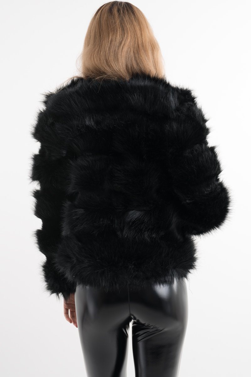 Black Faux Fur Jacket Zara